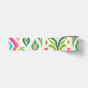 Preppy Ikat Tropical Palm Boho Chic  Satin Ribbon