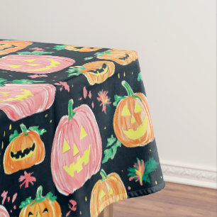 Preppy Jack-O’-Lantern Halloween  Tablecloth
