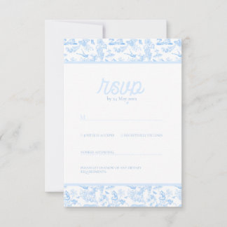 Preppy Jungle Chinoiserie Toile RSVP Card