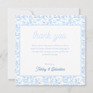 Preppy Jungle Chinoiserie Toile Thank You Card