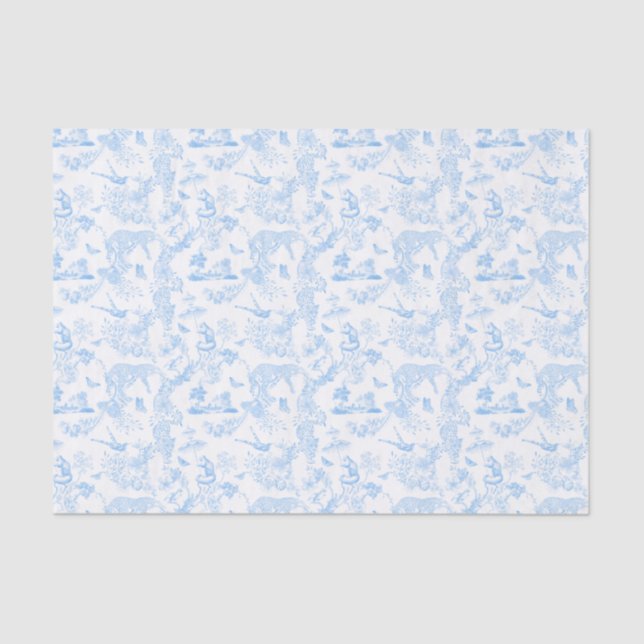 Preppy Jungle Chinoiserie Toile Tissue Paper (Front)