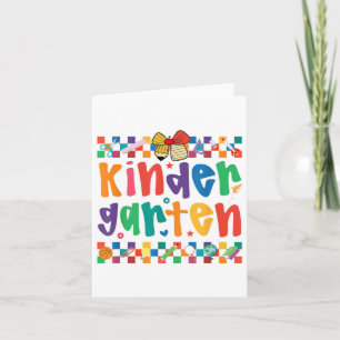 Preppy Kindergarten Back To School Teachers Girls  Card