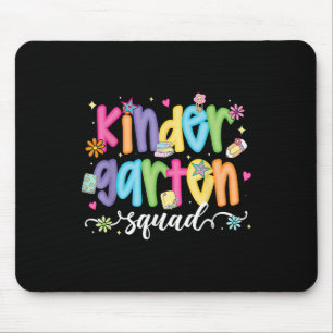 Preppy Kindergarten Squad Team Crew Teacher Back T Mouse Pad