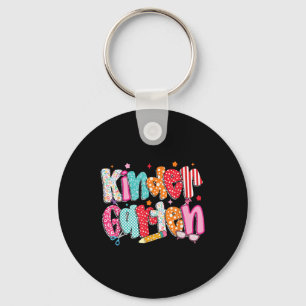 Preppy Kindergarten Teacher Team Bow Back To Schoo Keychain