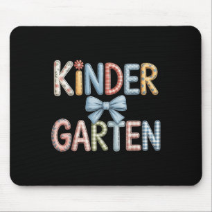 Preppy Kindergarten Teacher Team Bow Back To Schoo Mouse Pad