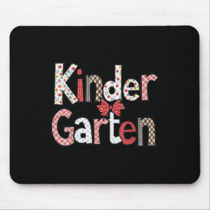 Preppy Kindergarten Teacher Team Bow Back To Schoo Mouse Pad