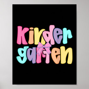 Preppy Kindergarten Teacher Team Bow Back To Schoo Poster