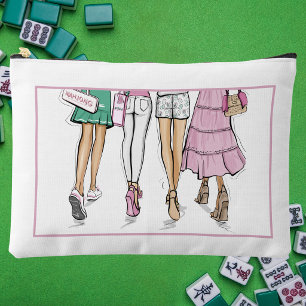Preppy Ladies Who Mahjong Custom Mahjong Tile  Accessory Pouch