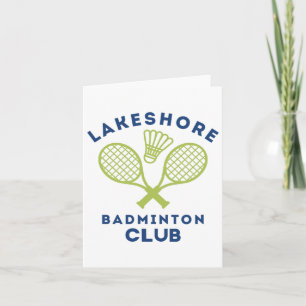Preppy Lakeshore Badminton Club Cute Graphic Card