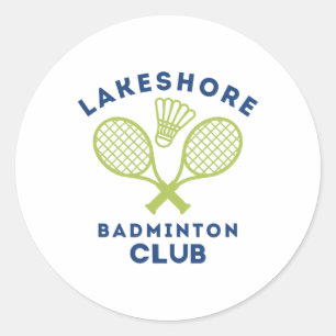 Preppy Lakeshore Badminton Club Cute Graphic Classic Round Sticker