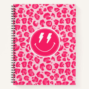 Preppy Leopard Print Smile Notebook