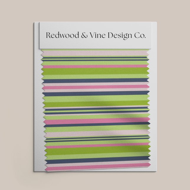 Preppy Lime Green, Pink and Navy Stripe Fabric (Creator Uploaded)
