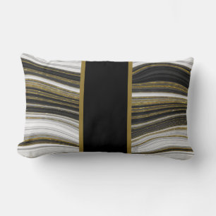 Preppy Liquid Marble Geometric Pattern  Lumbar Pillow