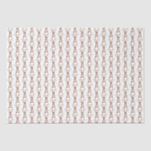 Preppy Little Pink Bow Baby Shower Girl Rabbit  Tissue Paper
