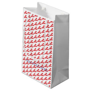 Preppy Lobsters Red White Blue Custom Text Fun Small Gift Bag