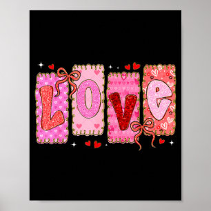 Preppy Love Valentine Nk Coquette Bow Girl Women K Poster