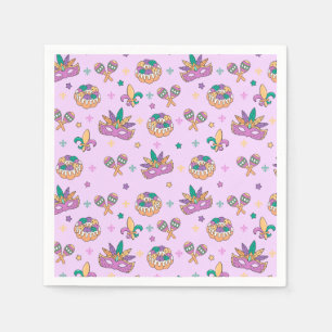 Preppy Mardi Gras King Cake Party Napkins