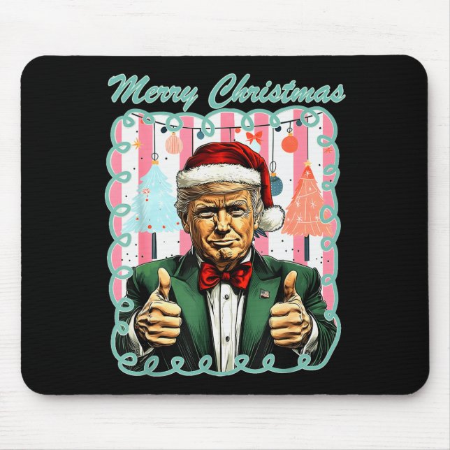 Preppy Merry Christmas Trump 2025 Xmas Make Xmas G Mouse Pad (Front)