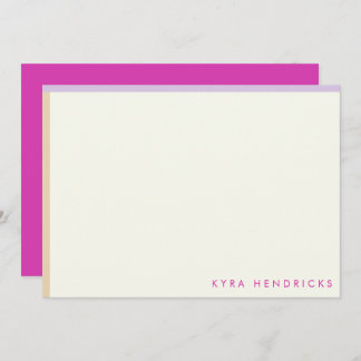 Preppy Mod Stripe Flat Note Card