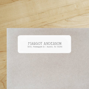 Preppy Modern Cheerful Grey Return Address