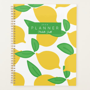 Preppy Modern Lemon Pattern Personalized Planner