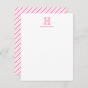 Preppy Monogram and Stripe Card