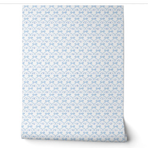 Preppy Monogram Baby Boy Nursery Wallpaper
