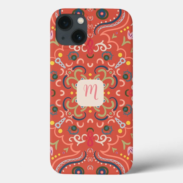 Preppy Monogram & Colourful  Case-Mate iPhone Case (Back)