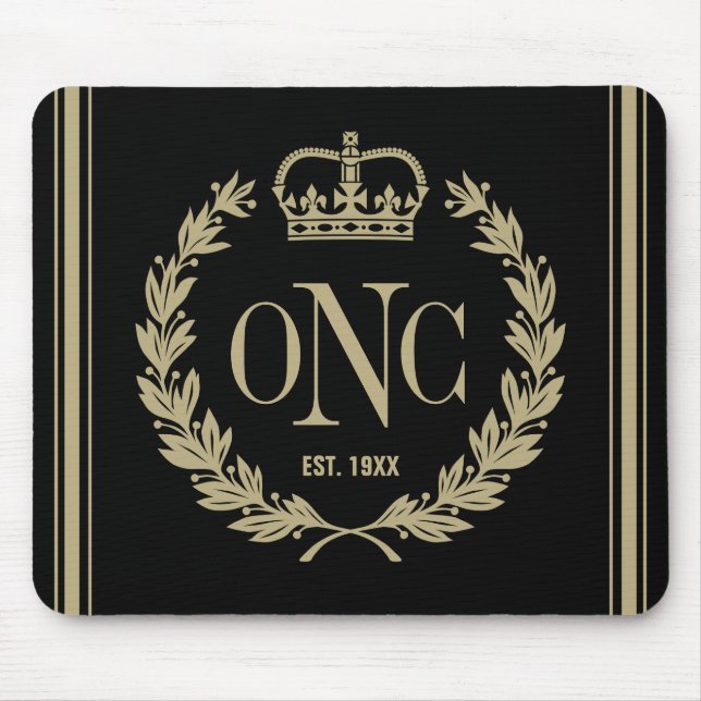 Preppy Monogrammed Logo Mouse Pad (Front)