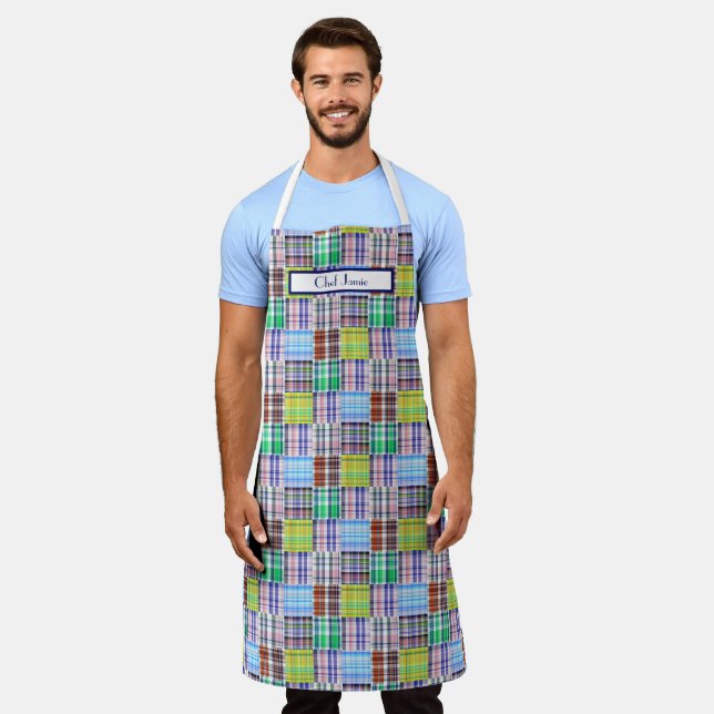 Preppy Multicolor Patchwork Madras #1 Apron (Worn)