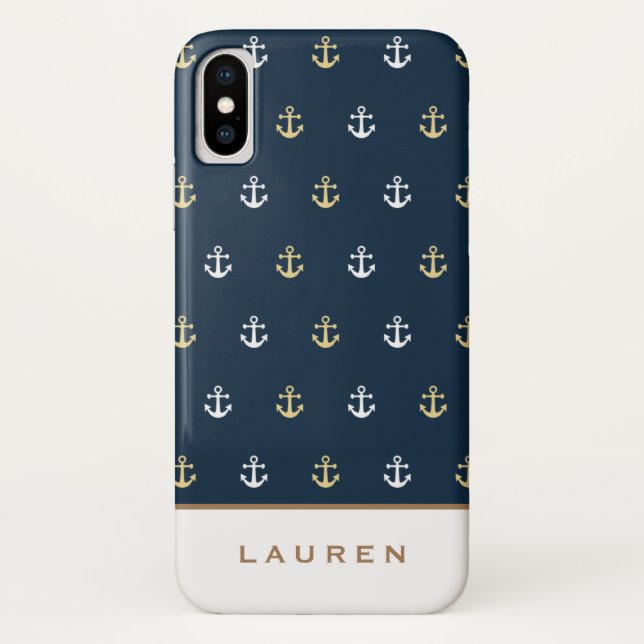 Preppy Nautical ⎢ coque iphone Monogramme (Dos)