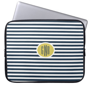 Preppy Nautical Monogram Computer Sleeve