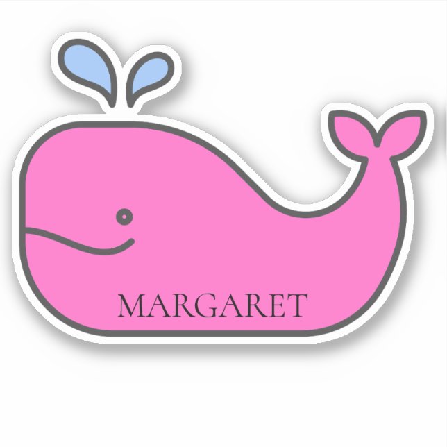 Preppy Nautical Pink and Blue Whale Personalized (Front)