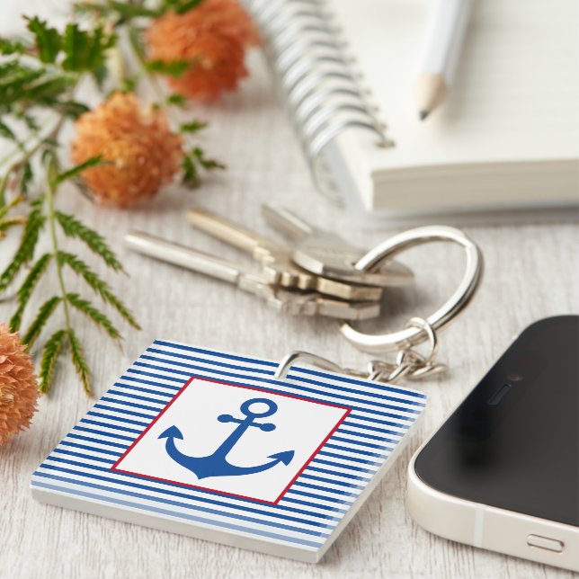 Preppy Nautical Stripes and Anchor Personalized (Devant Droit)