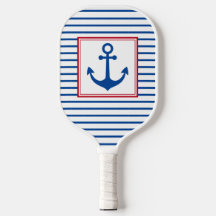 Preppy Nautical Stripes and Anchor Personalized