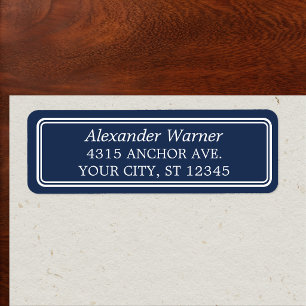 Preppy Navy Blue Borders Classic
