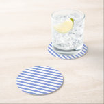 Preppy Navy Blue & white Stripes - Coaster<br><div class="desc">NewParkLane - Coaster,  with an abstract pattern of navy blue and white stripes.

Check out the Stripes Collections for matching items,  and have fun and Mix & Match!
Do you have specific personal design wishes? Feel free to contact me!</div>