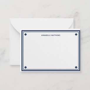 Preppy Navy Monogram Note Card