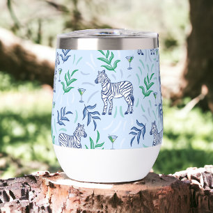 Preppy Navy Zebra Martinis Bleu