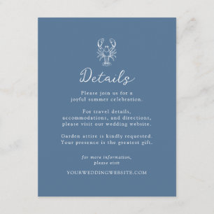 Preppy New England Lobster Details Enclosure Card