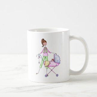 Preppy New Momma with Baby Girl Coffee Mug