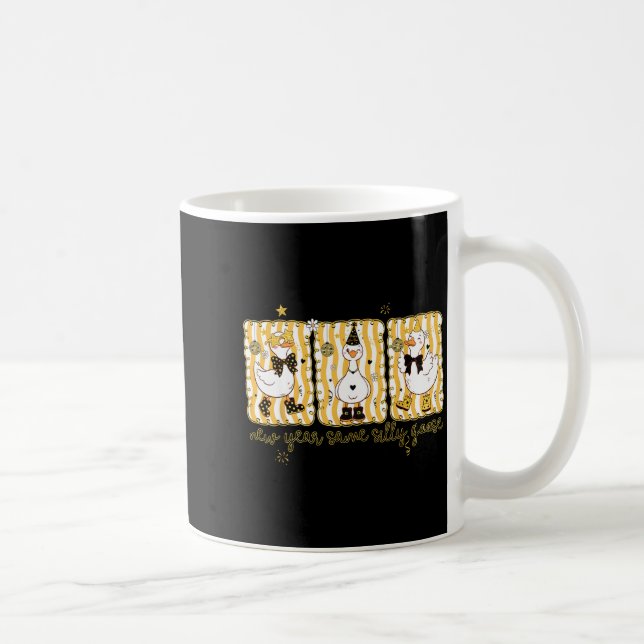 Preppy New Year Same Silly Goose Coquette Bow Happ Coffee Mug (Right)