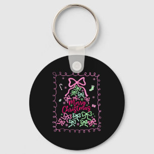 Preppy Nk Coquette Bow Christmas Tree Girly Xmas H Keychain