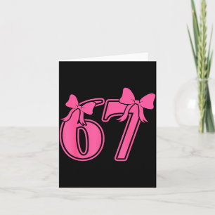 Preppy Nk Coquette Bow Lace 67 Six Seven Meme Wome Card