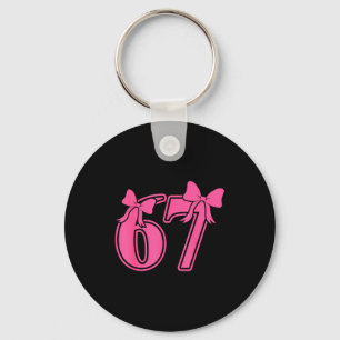 Preppy Nk Coquette Bow Lace 67 Six Seven Meme Wome Keychain