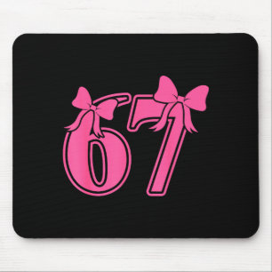 Preppy Nk Coquette Bow Lace 67 Six Seven Meme Wome Mouse Pad