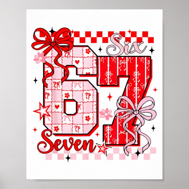 Preppy Nk Valentine 67 Six Seven Meme Valentines D Poster (Front)