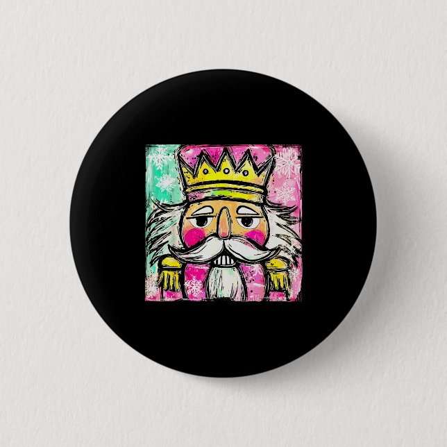 Preppy Nutcracker Christmas Girly Xmas Costume Kid 2 Inch Round Button (Front)