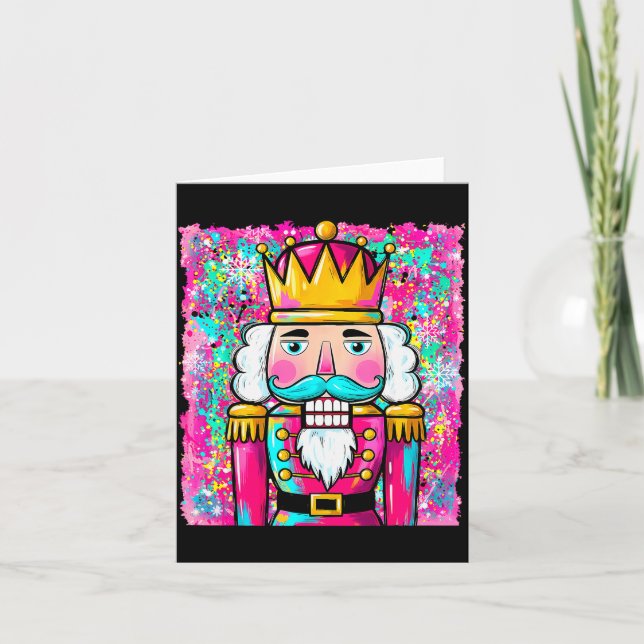 Preppy Nutcracker Merry Christmas Xmas Pajamas Wom Card (Front)
