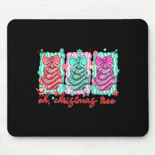 Preppy Oh Christmas Tree Funny Xmas Cakes Retro Co Mouse Pad